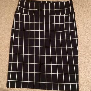 Lularoe black and white midi pencil skirt